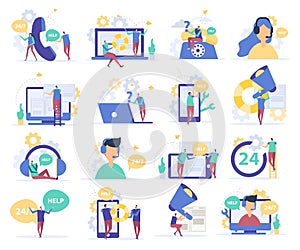 Customer Support Flat Icons