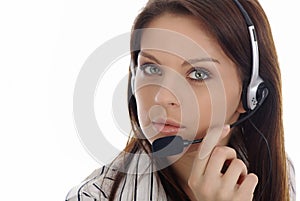 Customer support girl.Call center