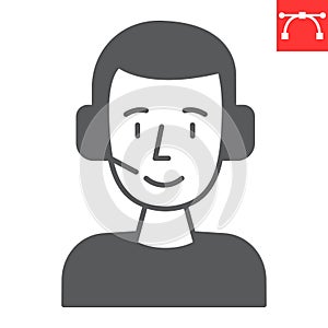 Customer support glyph icon