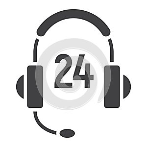 Customer support glyph icon, service and help