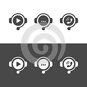 Customer support icon set. Sales support symbols.