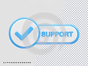 Customer support icon vector illustration element 3d rendering transparent eps
