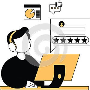 Customer Support Illustration whic can easy to edit