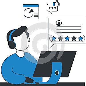 Customer Support Illustration whic can easy to edit