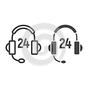 Customer support line and glyph icon