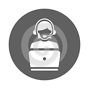 Customer, support, network icon. Gray vector design