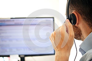 Customer support operator in the call center.