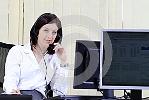 Customer support operator in the call center