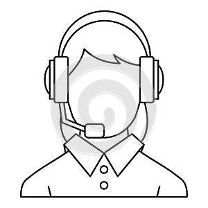 Customer support operator icon, outline style