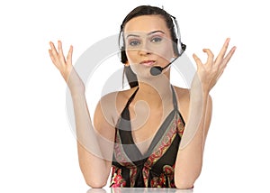 Customer support operator woman