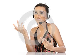 Customer support operator woman