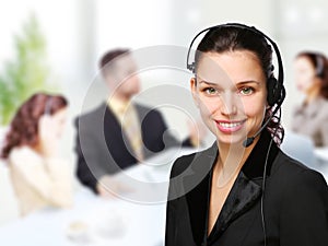 Customer support operator woman