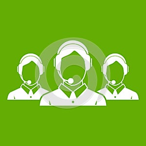 Customer support operators icon green