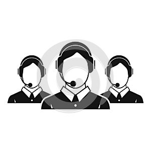 Customer support operators icon, simple style