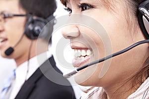 Customer support team on the phone