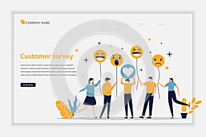 Customer survey concept landing page