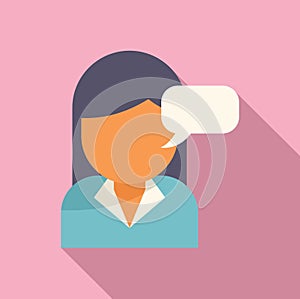 Customer talk icon flat vector. Work online