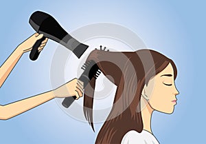 Customer to get a salon blow dry