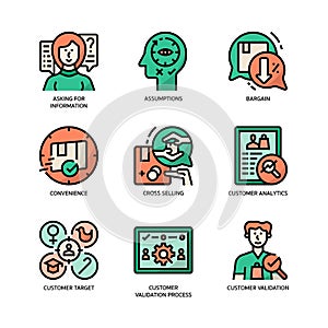 Customer validation icons set