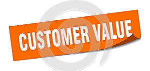 customer value sticker. customer value square sign. customer value