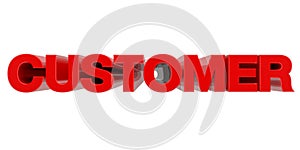 CUSTOMER word on white background 3d rendering
