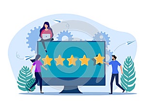 Customers give online channel star ratings. Evaluation of service performance. Satisfaction with products or services