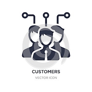 customers icon on white background. Simple element illustration from Technology concept photo