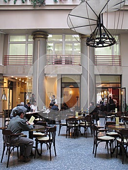 Customers inside a coffee shop