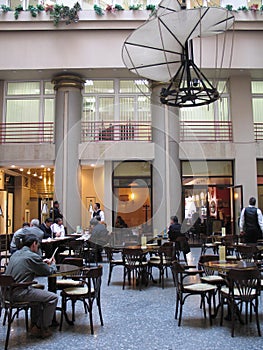 Customers inside a coffee shop