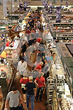 Customers at the market