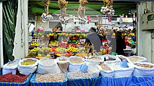 A market stall Mercado Do Bolhao in Porto