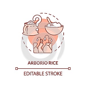 Customizable arborio rice icon heatflation concept