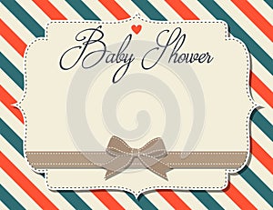 Customizable baby shower invitation in retro style