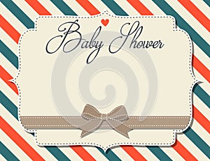 Customizable baby shower invitation in retro style photo