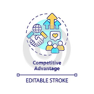 Customizable competitive advantage icon FDI concept