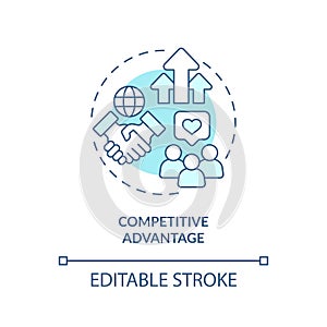 Customizable competitive advantage linear icon FDI concept