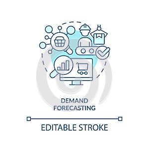 Customizable demand forecasting line icon concept