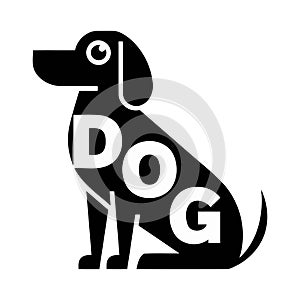 Customizable Dog Wordmark Negative Space Logo Vector for Download
