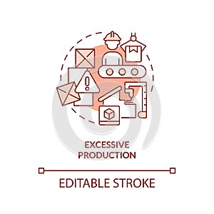 Customizable excessive production line icon concept