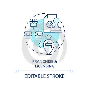 Customizable franchise and licensing linear icon FDI concept