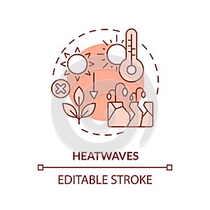 Customizable heatwave icon heatflation concept