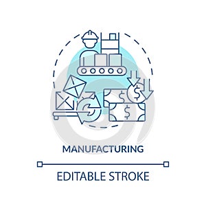 Customizable manufacturing line icon concept