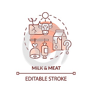 Customizable milk and meat icon heatflation concept