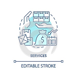Customizable services line icon concept
