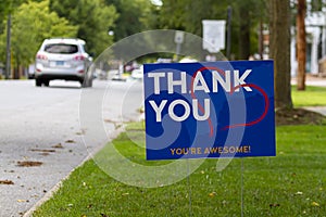 customizable thank you yard sign with scenic spring, nature background