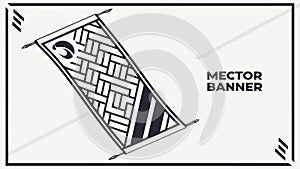 Customizable Vector Banner with Abstract Geometric Pattern, vector design Generative AI