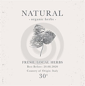 Customizable vintage label of Natural organic herbal products