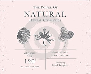 Customizable vintage label of Natural organic herbal products