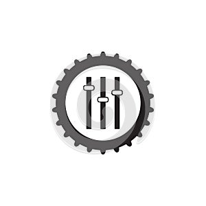 Customization icon gear wheel with setting, vector illustration on white background