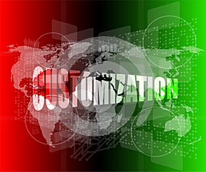 Customization word on digital binary touch screen